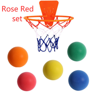 Indoor Silent Foam Basketball Set - Soft High-Density Ball with Hoop for Kids