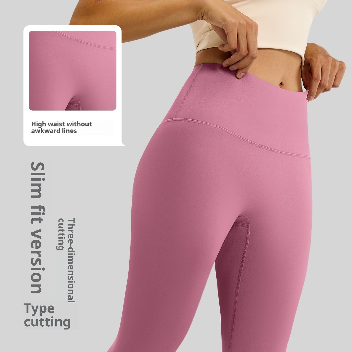 Peach Hip High-Waist Stretch Yoga Pants - Nude Feel Fitness Leggings
