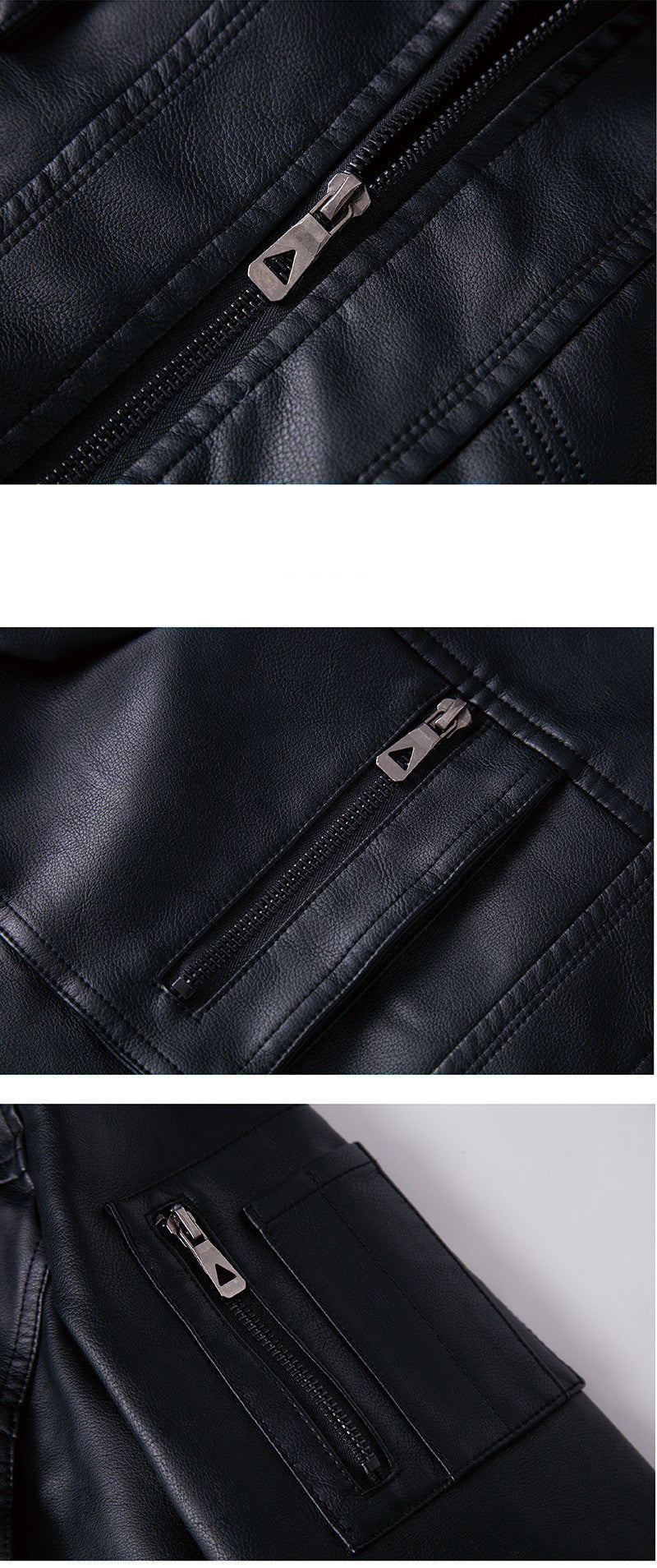 Men's Vintage Hooded Leather Jacket - Fleece Lined PU Outerwear