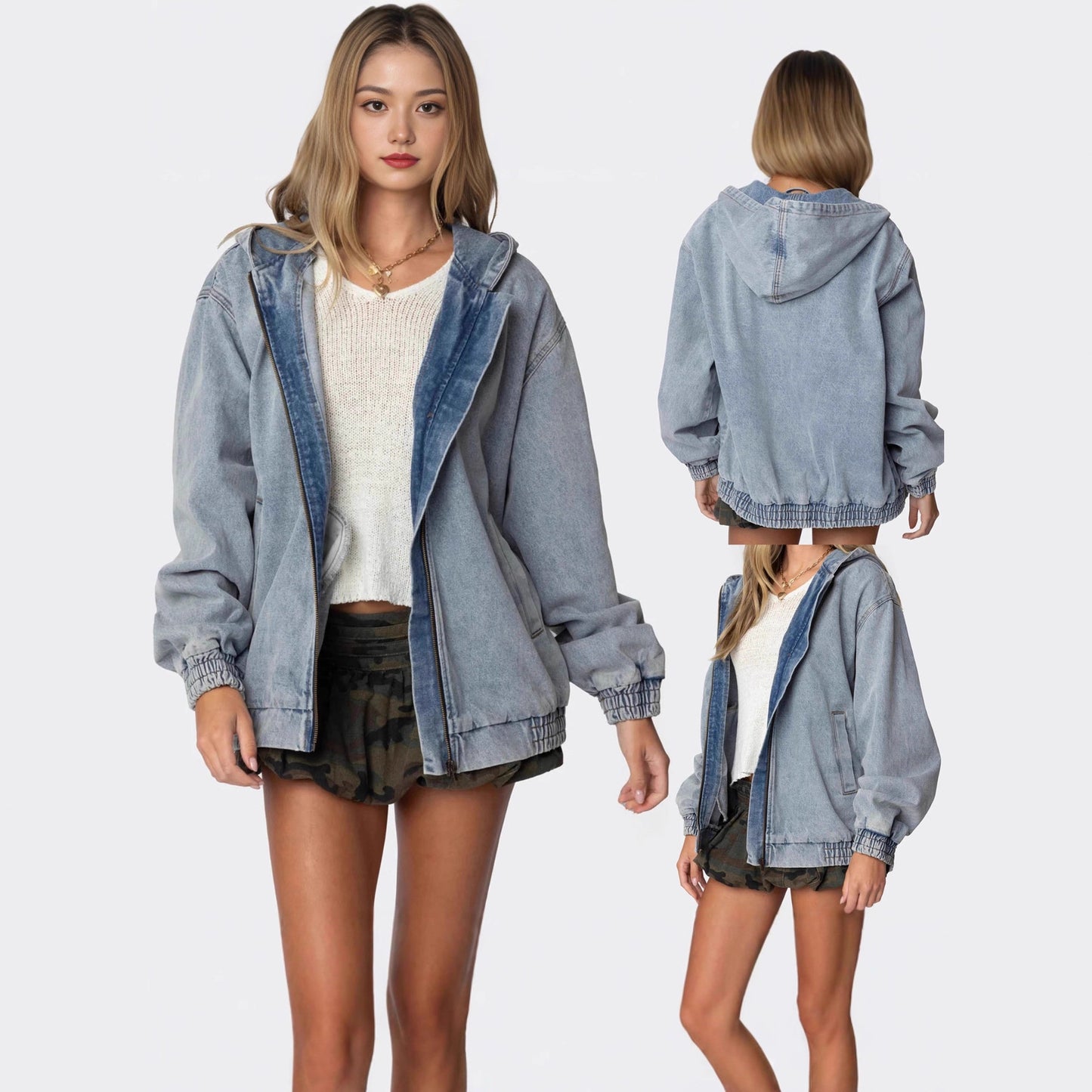 Women's Autumn Loose Versatile Long Denim Jacket - Oversized Casual Outerwear