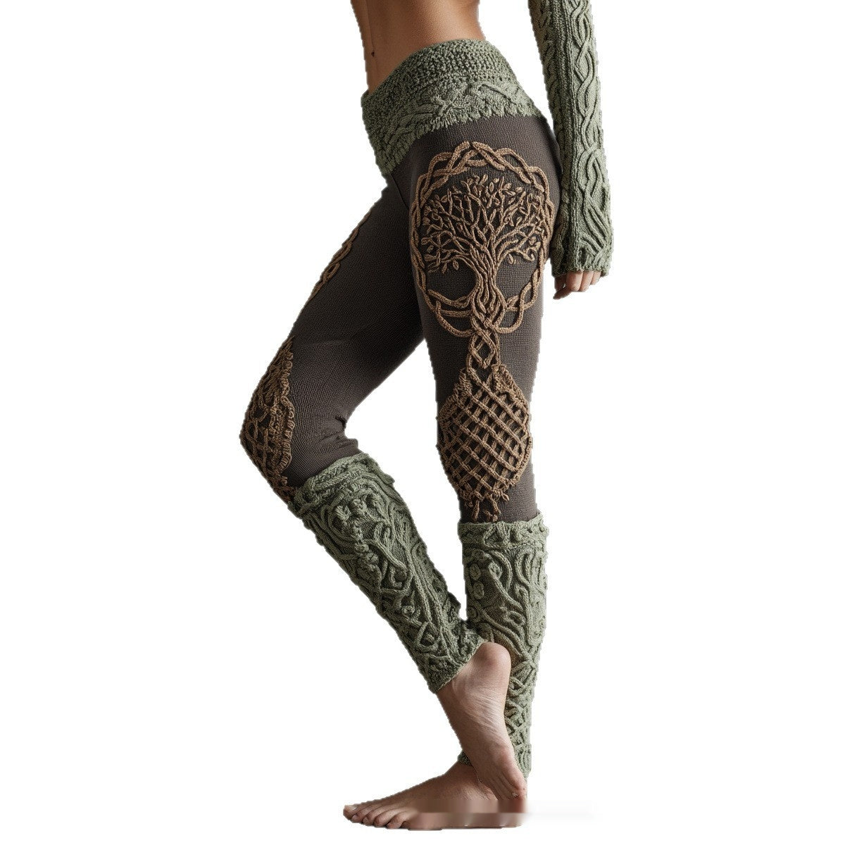 3D Digital Print Yoga Leggings - Women's High-Stretch Athletic Pants