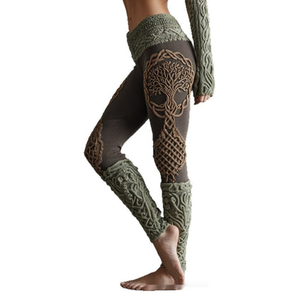 3D Digital Print Yoga Leggings - Women's High-Stretch Athletic Pants