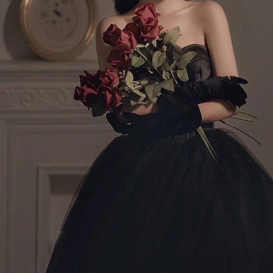 Women's Black Evening Gown - Sleeveless Floor-Length Formal Dress