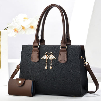 Large Capacity PU Leather Tote Bag - Casual Fashion Handbag
