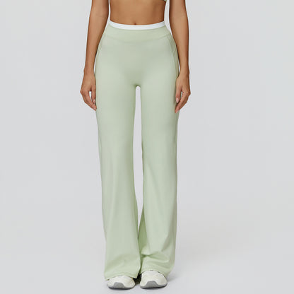 Women's High-Waist Athletic Pants - Moisture-Wicking Nylon Activewear