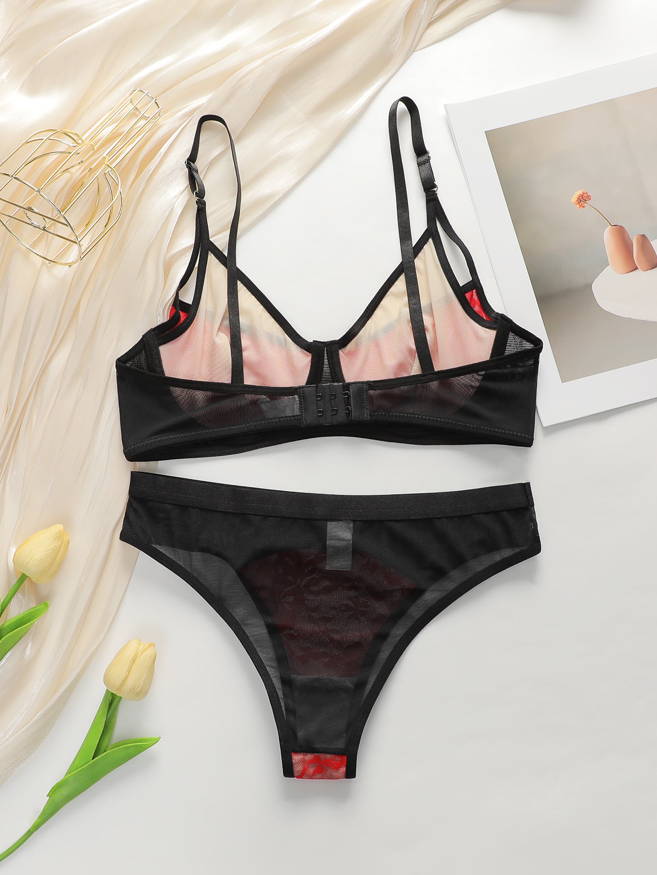 Women's Push-Up Bra and Panty Set - Thin Cup Supportive Lingerie