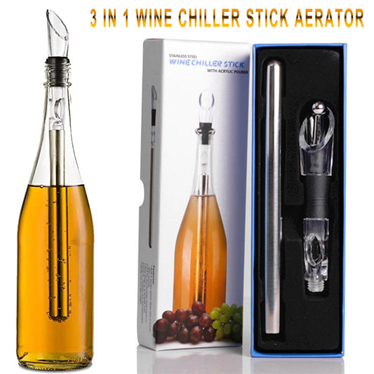 Wine Chilling Rod - 3-in-1 Stainless Steel Cooler & Aerator