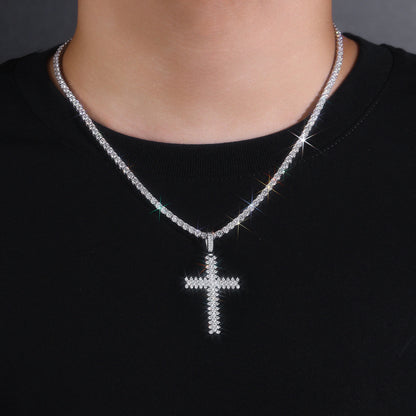 Shining Trend Moissanite Pendant - S925 Silver Platinum-Plated Necklace