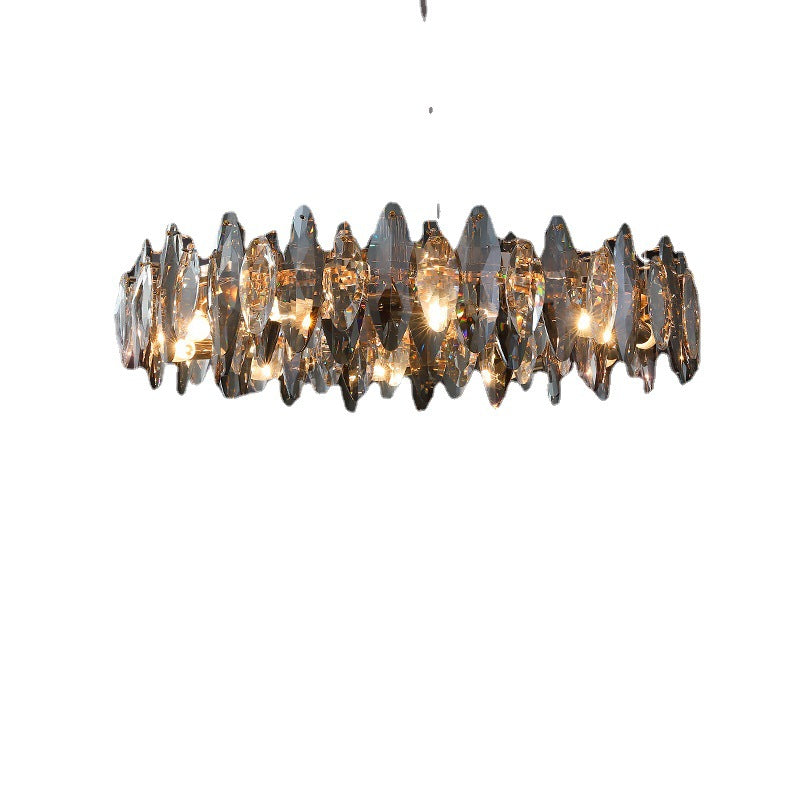 Modern Crystal Chandelier - K9 Crystal Ceiling Light with Three-Color Lighting