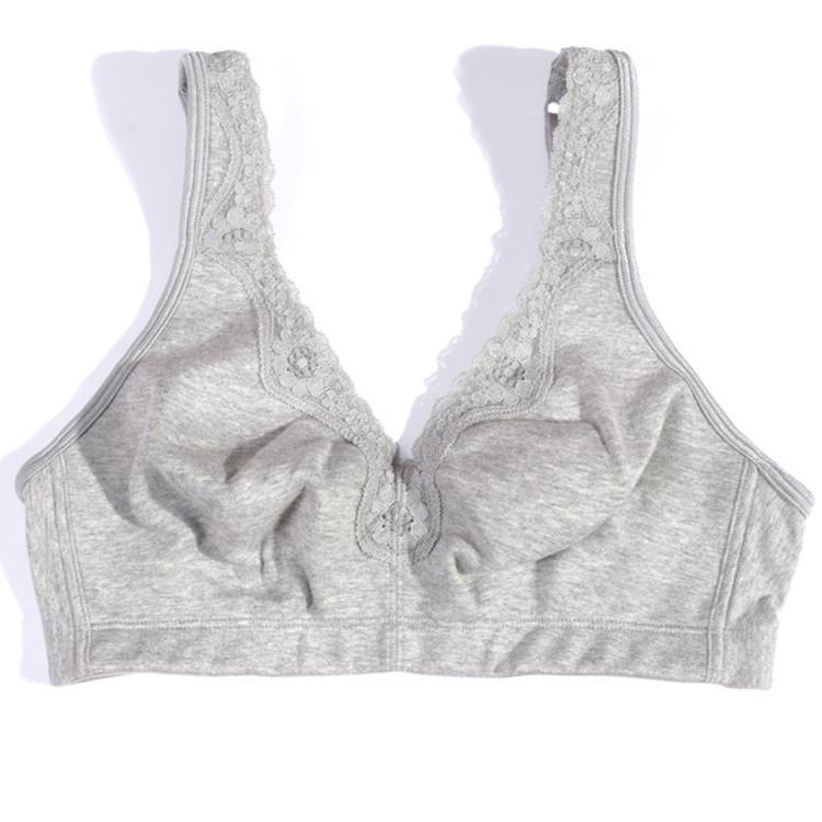 Women's Plus Size Underwired Bra - Triangle Cup Support Bralette in Grey