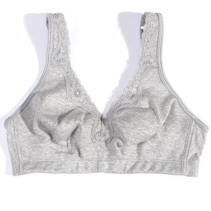 Women's Plus Size Underwired Bra - Triangle Cup Support Bralette in Grey