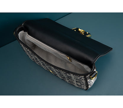 Summer Cowhide Leather Shoulder Bag - Versatile Crossbody Handbag with Magnetic Closure