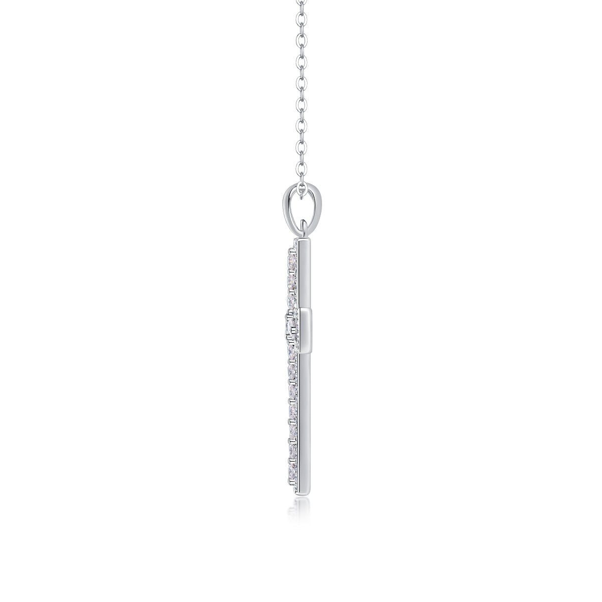 Moissanite Necklace Pendant Set - S925 Silver with Platinum Plated Gold in 3 Colors