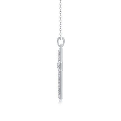 Moissanite Necklace Pendant Set - S925 Silver with Platinum Plated Gold in 3 Colors