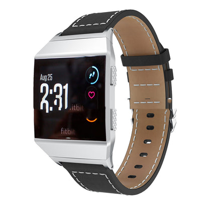 Genuine Leather Fitbit Ionic Band - White Stitching Detail