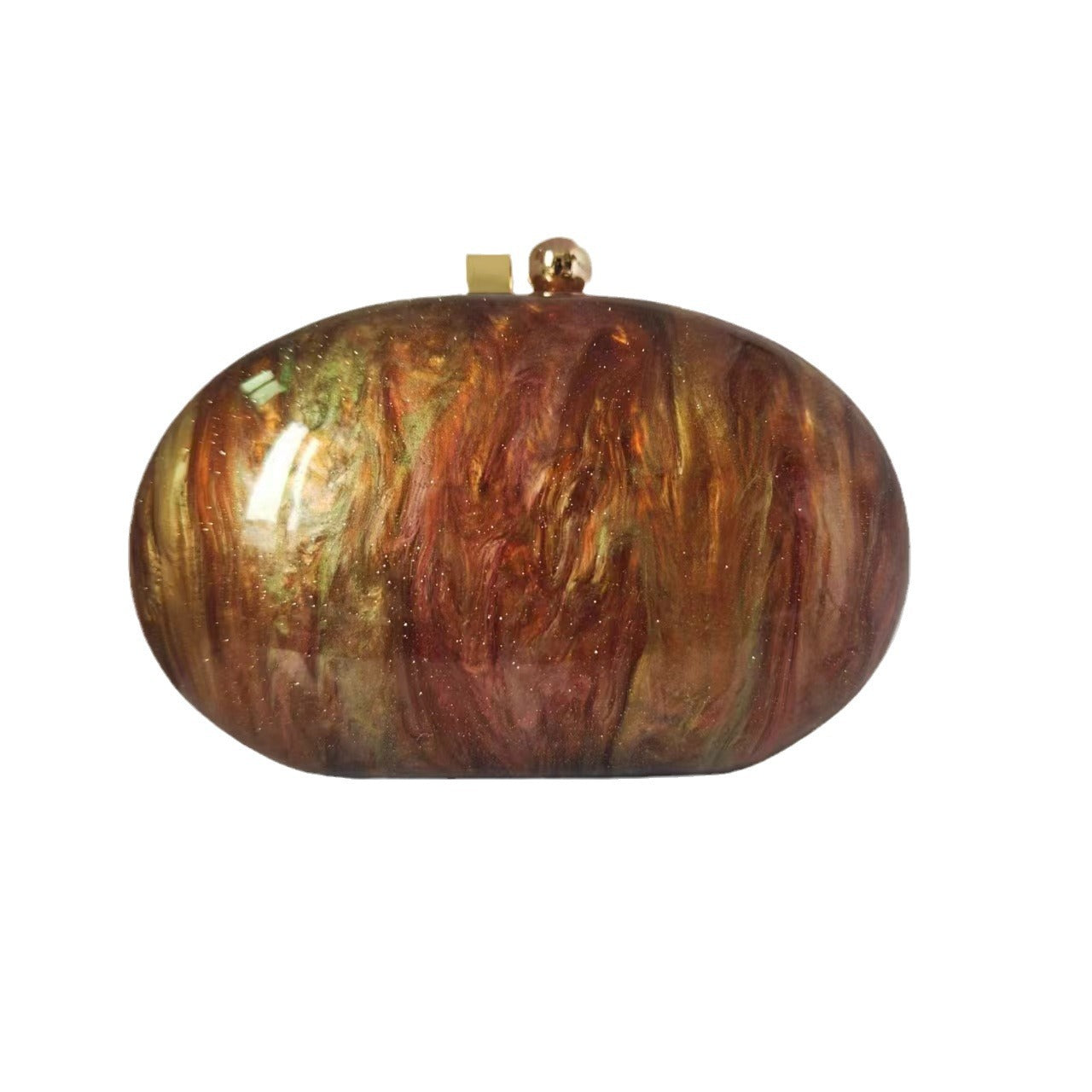 Shell-Shaped Acrylic Crossbody Bag - Sequin Detail Fashion Handbag
