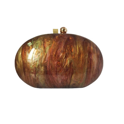 Shell-Shaped Acrylic Crossbody Bag - Sequin Detail Fashion Handbag