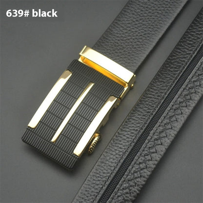 First Layer Cowhide Leather Belt with Hidden Money Compartment - Automatic Buckle