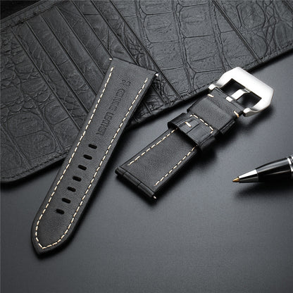 Premium Italian Leather Watch Strap with Quick Release - Bamboo Pattern