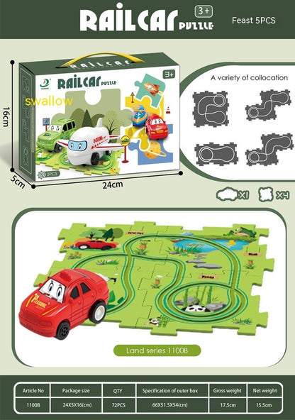 DIY Electric Track Puzzle - Automatic Rail Car Building Set for Kids Educational Play
