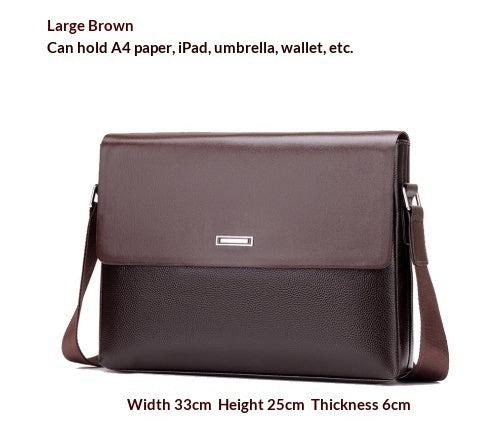 Large-Capacity PU Leather Crossbody Bag - Business & Casual Style
