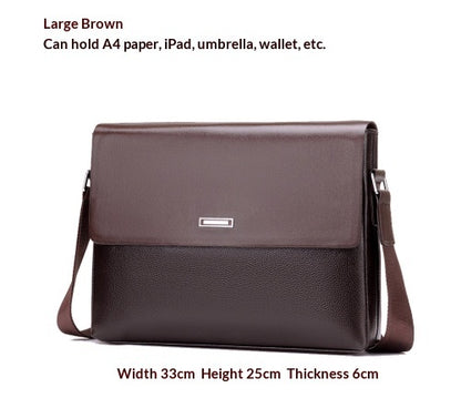 Large-Capacity PU Leather Crossbody Bag - Business & Casual Style