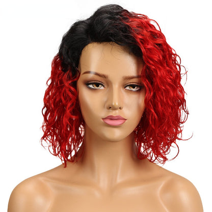 Women's Human Hair Lace Curly Wig - Natural Looking Headpiece