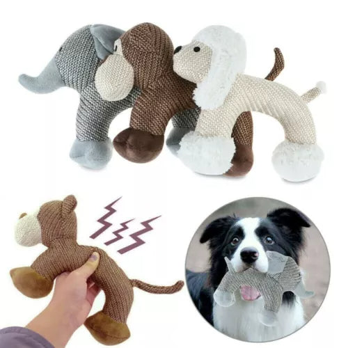Plush Squeaky Dog Toy - Interactive Chew Toy for Small & Large Dogs