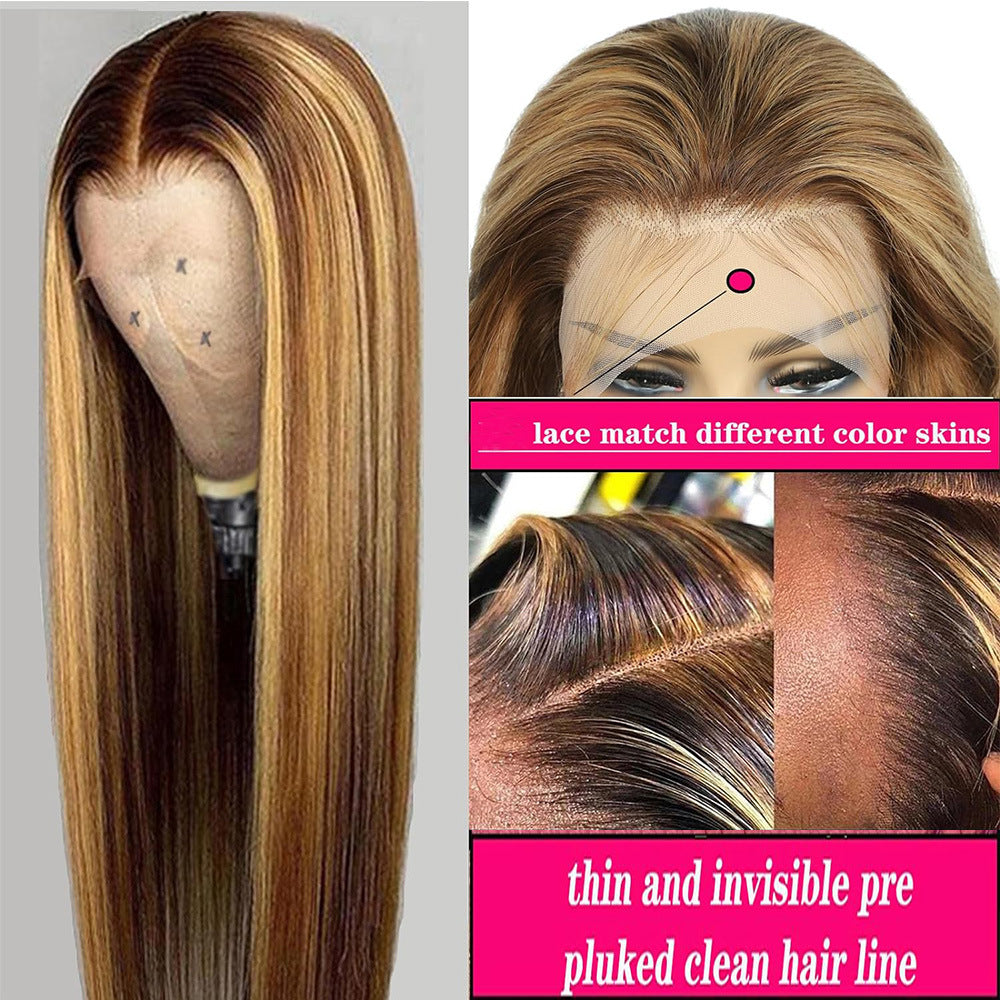 Long Straight Lace Front Human Hair Wig - Real Hair
