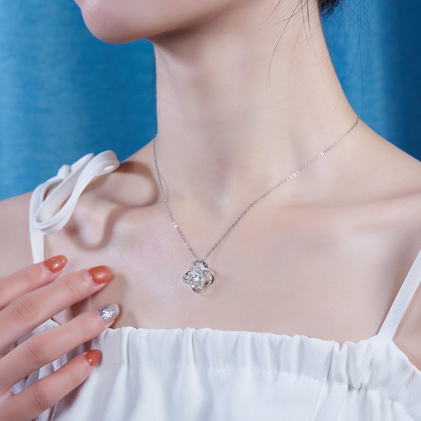 1 Carat Moissanite Pendant Necklace - S925 Silver Platinum Plated Light Luxury Jewelry