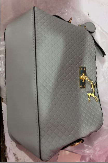Compact PU Leather Crossbody Bag - Portable Horizontal Square Handbag