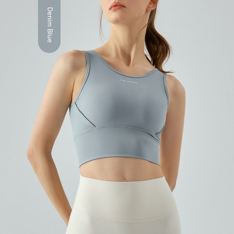 Women's Sports Bra with Chest Pad - 3/4 Cup Wireless Vest Style