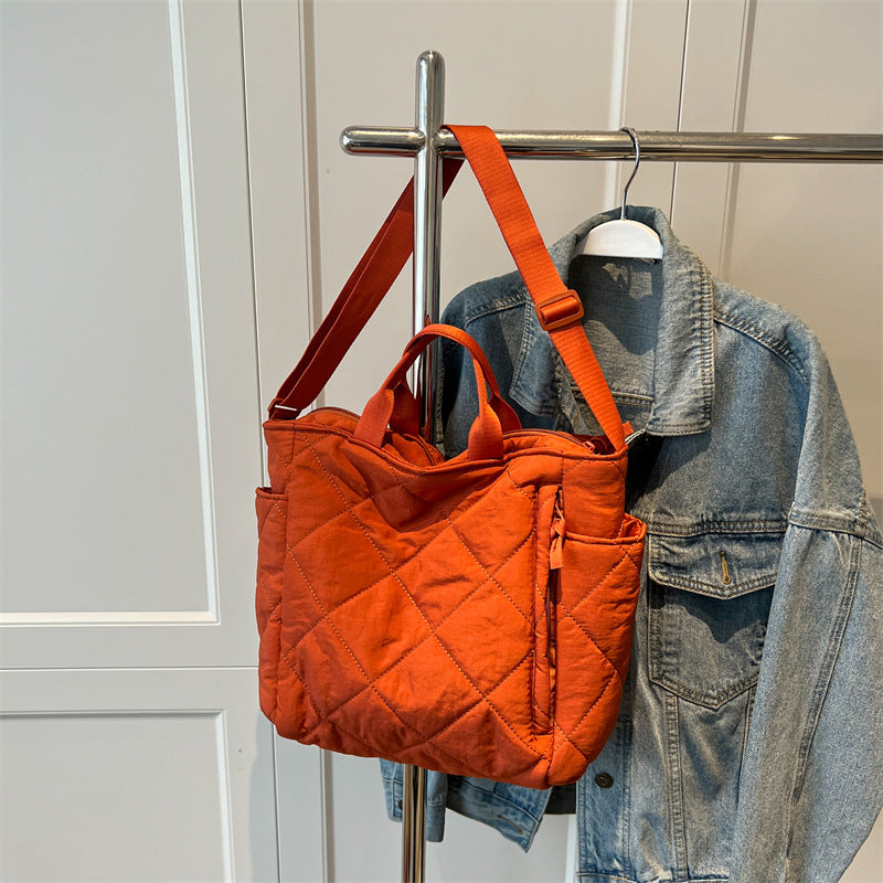 Nylon Crossbody Commuter Bag - Lightweight Portable Shoulder Bag with Soft Handle