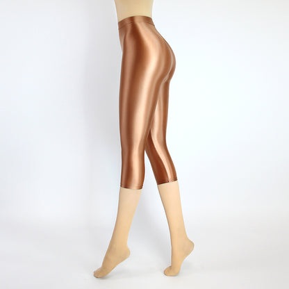 High Waist Cropped Sports Leggings - Stretch Activewear Capris