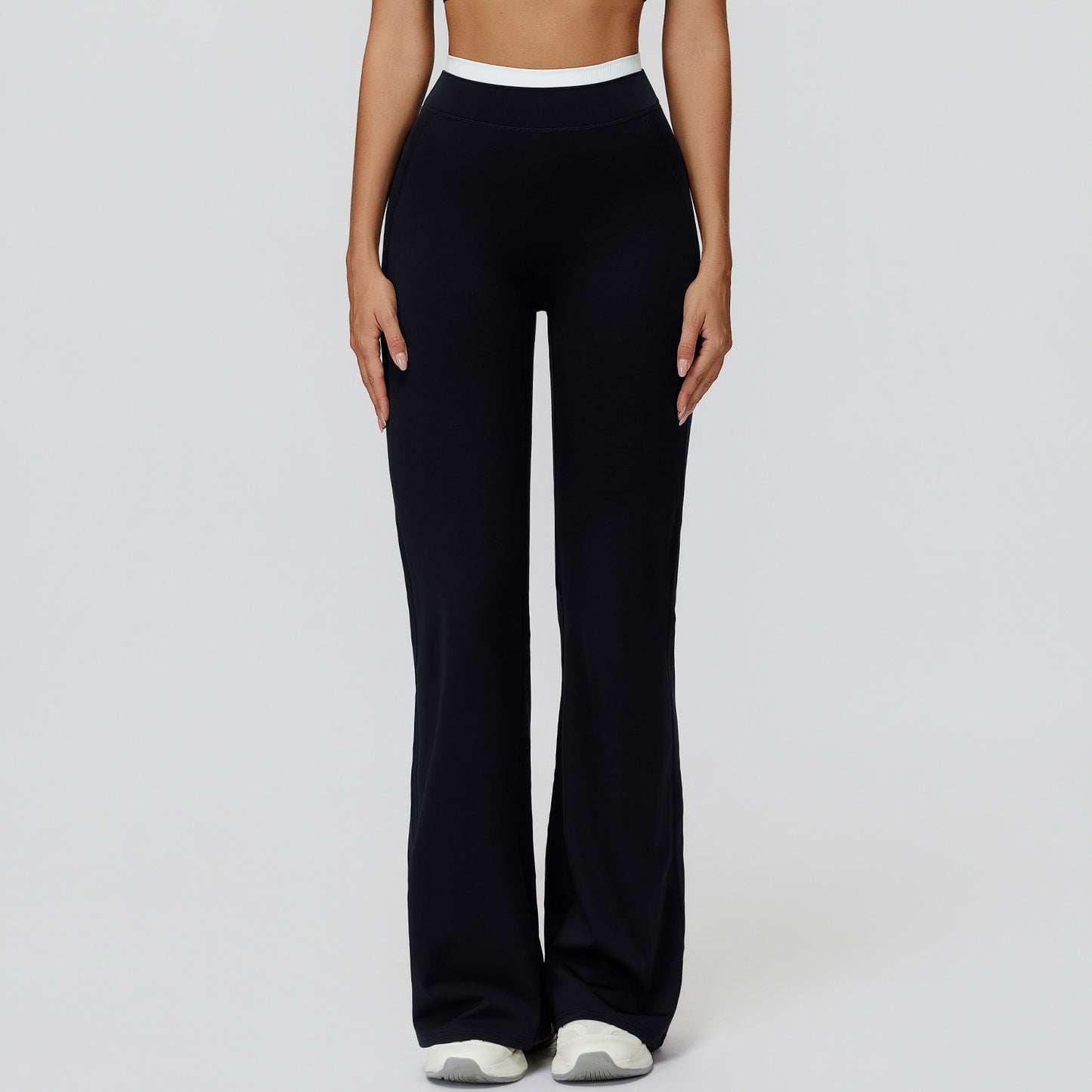 Women's High-Waist Athletic Pants - Moisture-Wicking Nylon Activewear