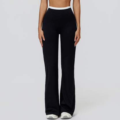 Women's High-Waist Athletic Pants - Moisture-Wicking Nylon Activewear
