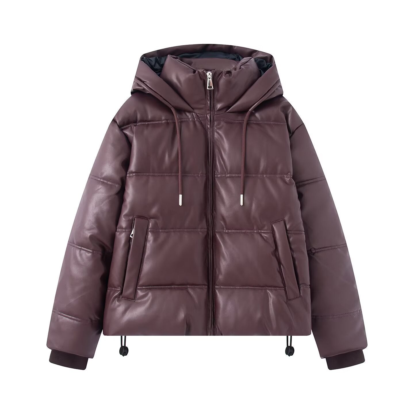 Women's Hooded Padded Coat - Lightweight Polyester Street Style
