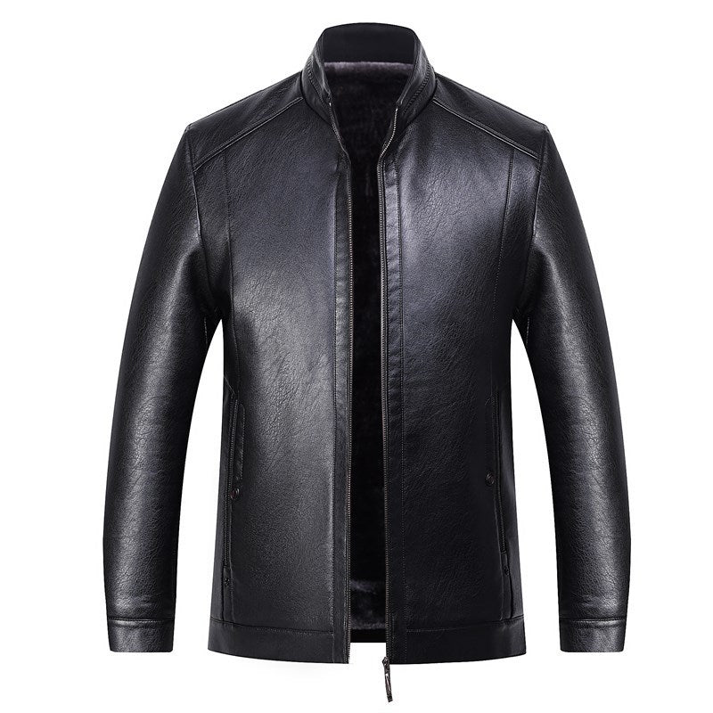 Premium Genuine Sheepskin Leather Jacket - Men's Fur-Lined Winter Coat