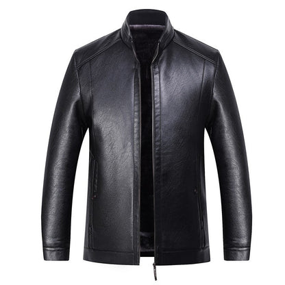 Premium Genuine Sheepskin Leather Jacket - Men's Fur-Lined Winter Coat