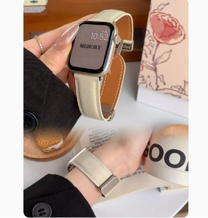 Premium Leather Magnetic Buckle Apple Watch Strap - All Series