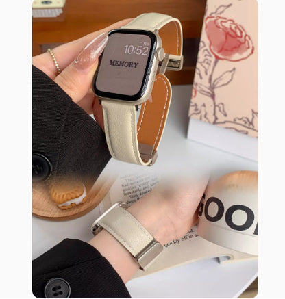 Premium Leather Magnetic Buckle Apple Watch Strap - All Series