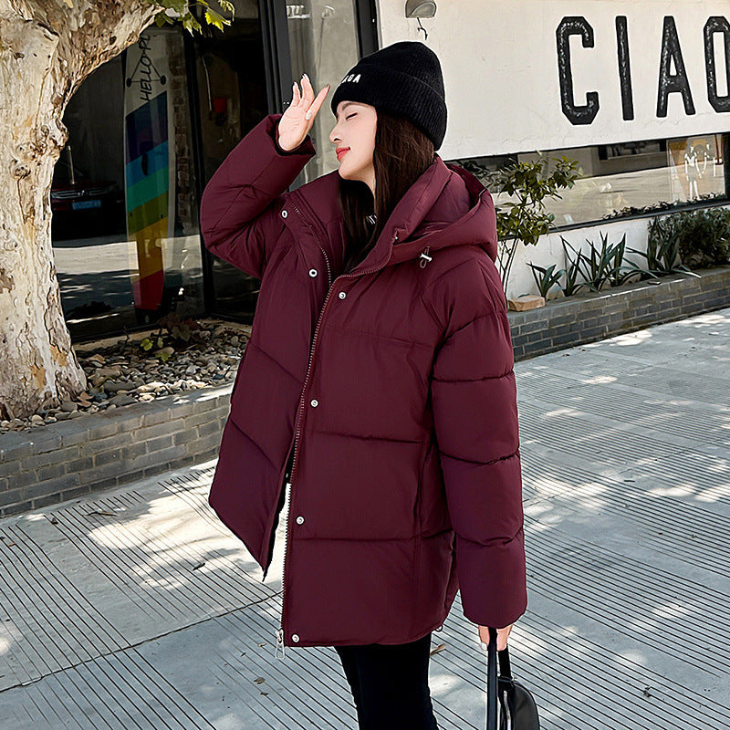Women's Cozy Loose-Fitting Cotton-Padded Coat - Thick Long Sleeve Outerwear