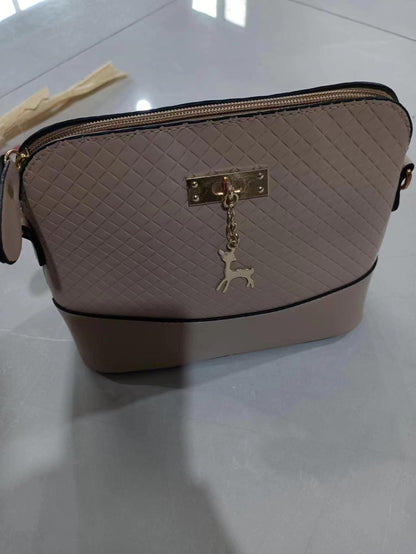 Compact PU Leather Crossbody Bag - Portable Horizontal Square Handbag