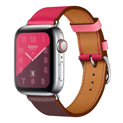Genuine Leather Apple Watch Band - Premium Cowhide Strap with Stainless Steel Pin Buckle