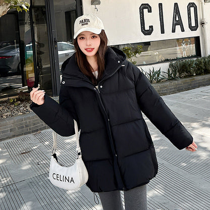 Women's Cozy Loose-Fitting Cotton-Padded Coat - Thick Long Sleeve Outerwear
