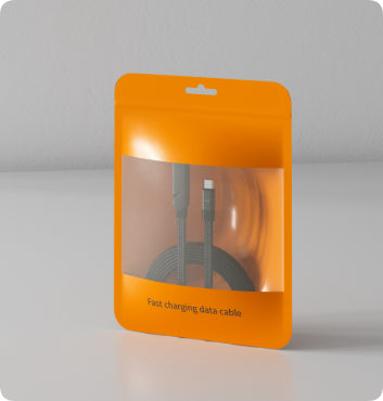 2-in-1 Fast Charging Cable with Built-In Foldable Phone Stand - 90° Elbow Braided Type-C Cable