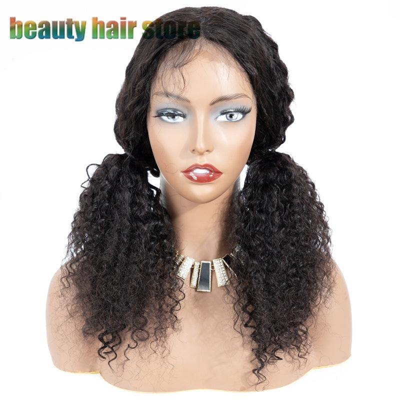 Brazilian Kinky Curly Lace Front Human Hair Wig - 9A Grade Natural Color