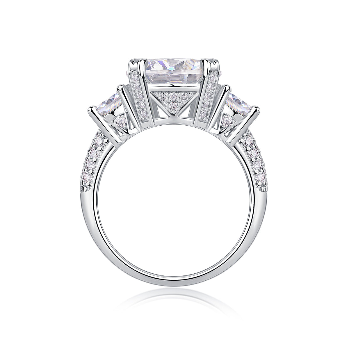 5 Carat Moissanite Sterling Silver Ring - Gold Plated Wedding Band