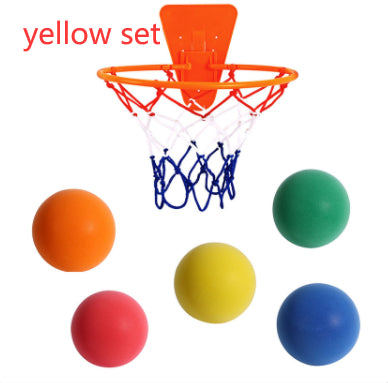 Indoor Silent Foam Basketball Set - Soft High-Density Ball with Hoop for Kids