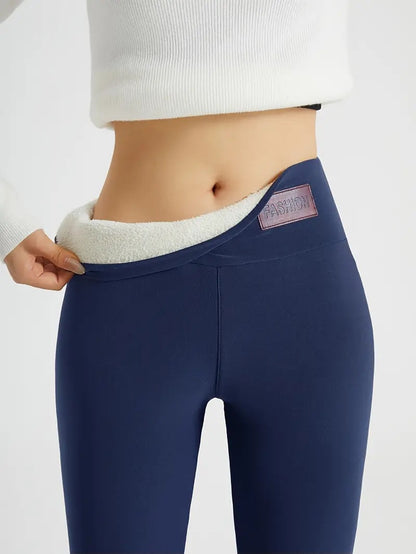 Solid Color Thickening Sports Leggings - High Elasticity Casual Pants